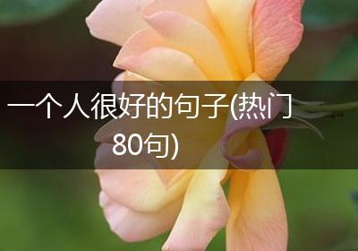 一个人很好的句子(热门80句)