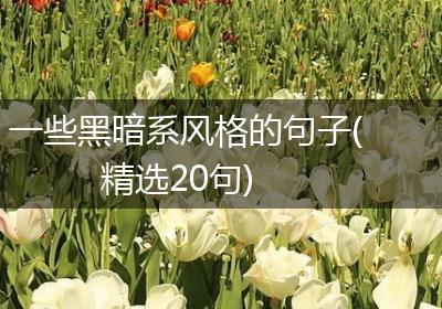 一些黑暗系风格的句子(精选20句)