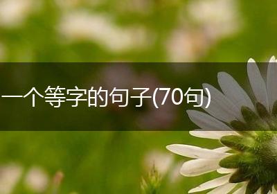 一个等字的句子(70句)