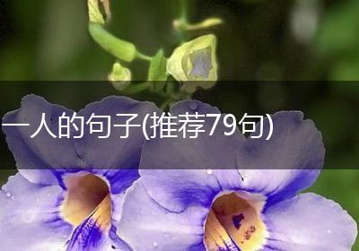 一人的句子(推荐79句)