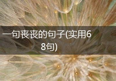 一句丧丧的句子(实用68句)