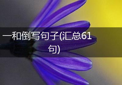 一和倒写句子(汇总61句)