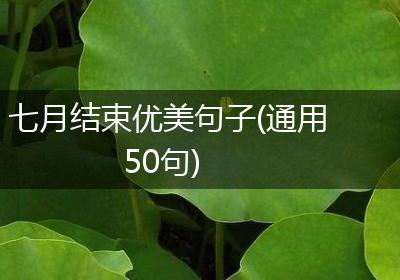 七月结束优美句子(通用50句)