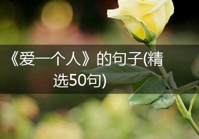 《爱一个人》的句子(精选50句)
