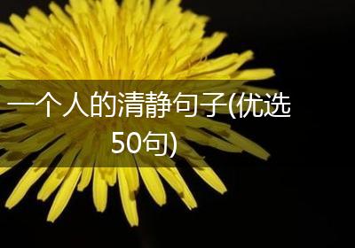 一个人的清静句子(优选50句)