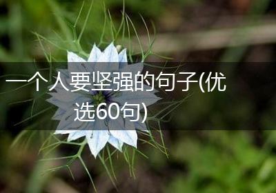 一个人要坚强的句子(优选60句)