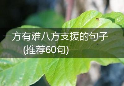 一方有难八方支援的句子(推荐60句)