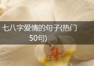 七八字爱情的句子(热门50句)