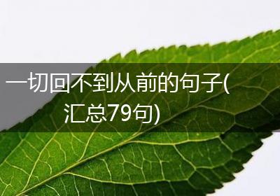 一切回不到从前的句子(汇总79句)