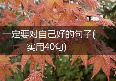 一定要对自己好的句子(实用40句)