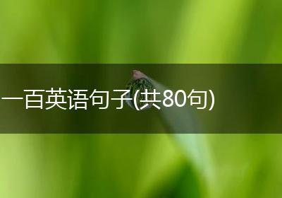一百英语句子(共80句)