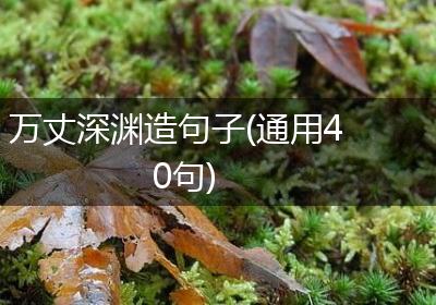 万丈深渊造句子(通用40句)