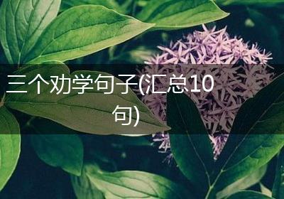 三个劝学句子(汇总10句)