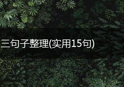 三句子整理(实用15句)