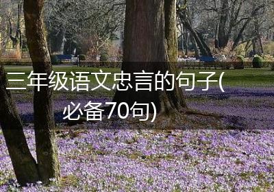 三年级语文忠言的句子(必备70句)