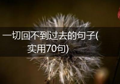 一切回不到过去的句子(实用70句)