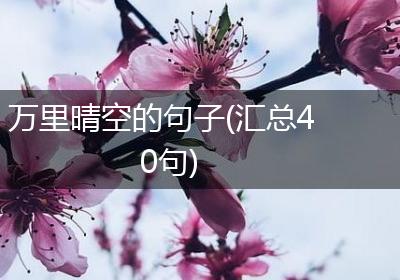 万里晴空的句子(汇总40句)