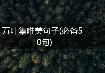 万叶集唯美句子(必备50句)