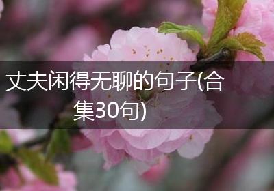丈夫闲得无聊的句子(合集30句)