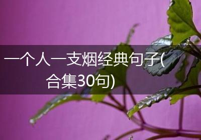 一个人一支烟经典句子(合集30句)