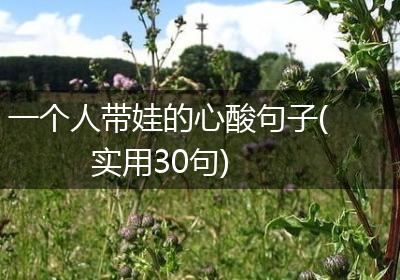 一个人带娃的心酸句子(实用30句)