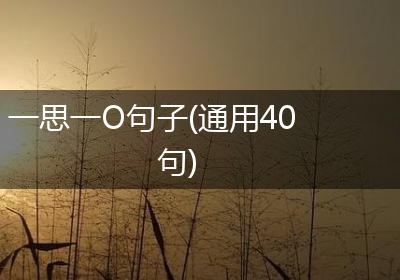 一思一O句子(通用40句)