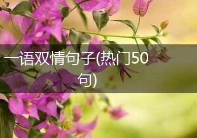 一语双情句子(热门50句)