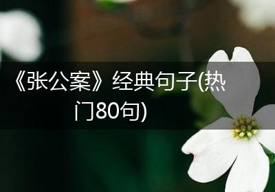 《张公案》经典句子(热门80句)