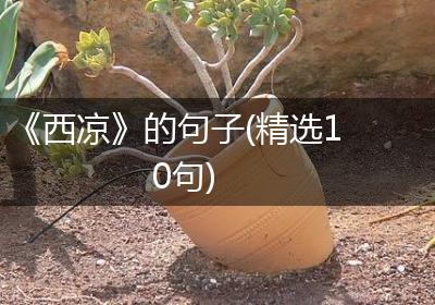 《西凉》的句子(精选10句)