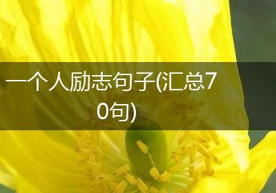 一个人励志句子(汇总70句)