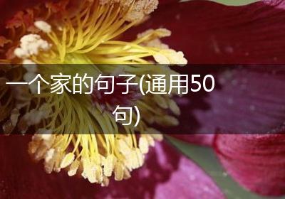 一个家的句子(通用50句)