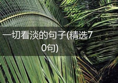 一切看淡的句子(精选70句)