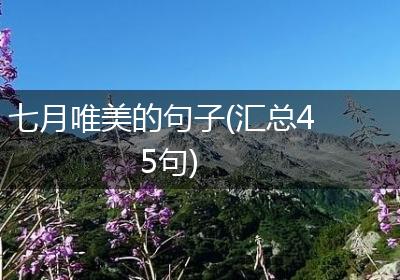 七月唯美的句子(汇总45句)