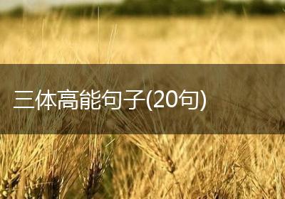 三体高能句子(20句)