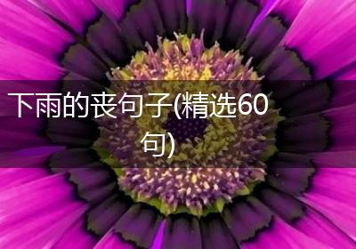 下雨的丧句子(精选60句)