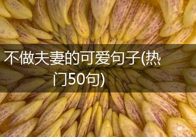 不做夫妻的可爱句子(热门50句)