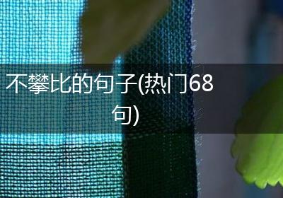 不攀比的句子(热门68句)