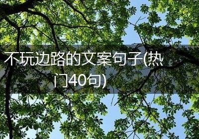 不玩边路的文案句子(热门40句)