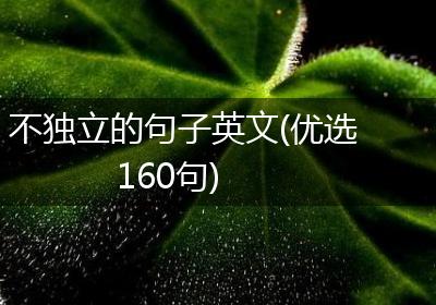 不独立的句子英文(优选160句)