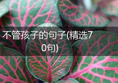 不管孩子的句子(精选70句)