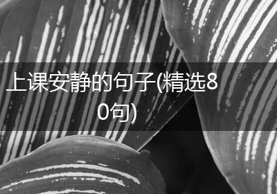 上课安静的句子(精选80句)