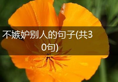不嫉妒别人的句子(共30句)