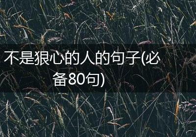 不是狠心的人的句子(必备80句)