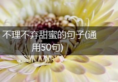 不理不弃甜蜜的句子(通用50句)
