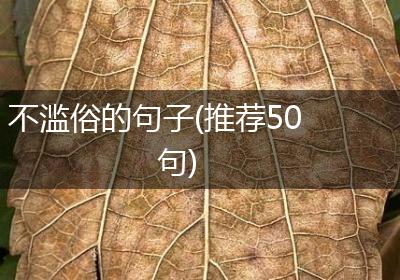 不滥俗的句子(推荐50句)