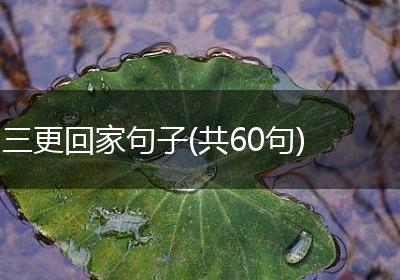 三更回家句子(共60句)