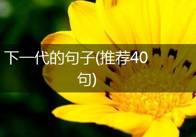 下一代的句子(推荐40句)