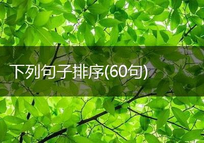 下列句子排序(60句)