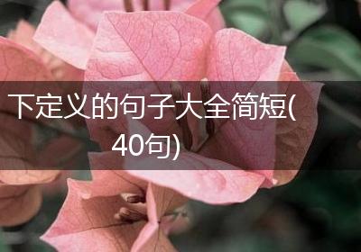 下定义的句子大全简短(40句)