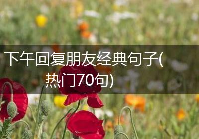 下午回复朋友经典句子(热门70句)
